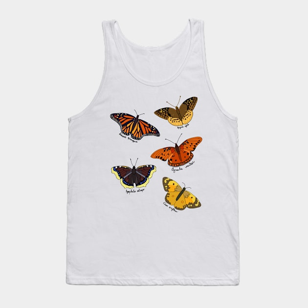 Orange and Brown Butterflies Tank Top by MoreThanADrop